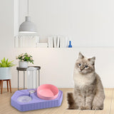 Dot Bowls with Water Dispenser Wet and Dry Food Bowls Set Pet Feeder Waterer double violet - Aladdin Shoppers