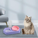Dot Bowls with Water Dispenser Wet and Dry Food Bowls Set Pet Feeder Waterer double violet - Aladdin Shoppers