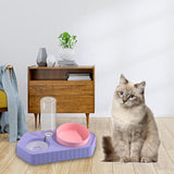 Dot Bowls with Water Dispenser Wet and Dry Food Bowls Set Pet Feeder Waterer double violet - Aladdin Shoppers