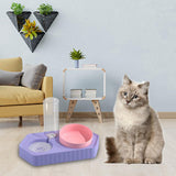 Dot Bowls with Water Dispenser Wet and Dry Food Bowls Set Pet Feeder Waterer double violet - Aladdin Shoppers