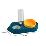 Dot Bowls with Water Dispenser Wet and Dry Food Bowls Set Pet Feeder Waterer double blue - Aladdin Shoppers