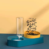 Dot Bowls with Water Dispenser Wet and Dry Food Bowls Set Pet Feeder Waterer double blue - Aladdin Shoppers