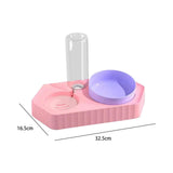 Dot Bowls with Water Dispenser Wet and Dry Food Bowls Set Pet Feeder Waterer double pink - Aladdin Shoppers