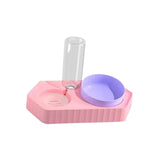 Dot Bowls with Water Dispenser Wet and Dry Food Bowls Set Pet Feeder Waterer double pink - Aladdin Shoppers