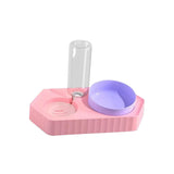 Dot Bowls with Water Dispenser Wet and Dry Food Bowls Set Pet Feeder Waterer double pink - Aladdin Shoppers