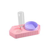Dot Bowls with Water Dispenser Wet and Dry Food Bowls Set Pet Feeder Waterer double pink - Aladdin Shoppers
