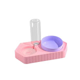 Dot Bowls with Water Dispenser Wet and Dry Food Bowls Set Pet Feeder Waterer double pink - Aladdin Shoppers