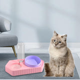 Dot Bowls with Water Dispenser Wet and Dry Food Bowls Set Pet Feeder Waterer double pink - Aladdin Shoppers