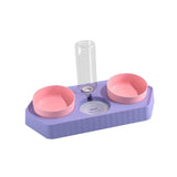 Dot Bowls with Water Dispenser Wet and Dry Food Bowls Set Pet Feeder Waterer three violet - Aladdin Shoppers