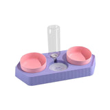 Dot Bowls with Water Dispenser Wet and Dry Food Bowls Set Pet Feeder Waterer three violet - Aladdin Shoppers
