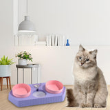 Dot Bowls with Water Dispenser Wet and Dry Food Bowls Set Pet Feeder Waterer three violet - Aladdin Shoppers