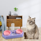 Dot Bowls with Water Dispenser Wet and Dry Food Bowls Set Pet Feeder Waterer three violet - Aladdin Shoppers