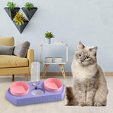 Dot Bowls with Water Dispenser Wet and Dry Food Bowls Set Pet Feeder Waterer three violet - Aladdin Shoppers