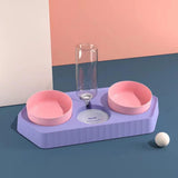 Dot Bowls with Water Dispenser Wet and Dry Food Bowls Set Pet Feeder Waterer three violet - Aladdin Shoppers