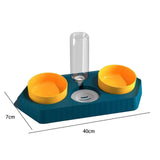 Dot Bowls with Water Dispenser Wet and Dry Food Bowls Set Pet Feeder Waterer three blue - Aladdin Shoppers