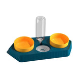 Dot Bowls with Water Dispenser Wet and Dry Food Bowls Set Pet Feeder Waterer three blue - Aladdin Shoppers