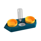 Dot Bowls with Water Dispenser Wet and Dry Food Bowls Set Pet Feeder Waterer three blue - Aladdin Shoppers