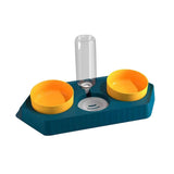 Dot Bowls with Water Dispenser Wet and Dry Food Bowls Set Pet Feeder Waterer three blue - Aladdin Shoppers