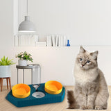 Dot Bowls with Water Dispenser Wet and Dry Food Bowls Set Pet Feeder Waterer three blue - Aladdin Shoppers