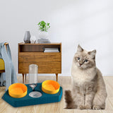 Dot Bowls with Water Dispenser Wet and Dry Food Bowls Set Pet Feeder Waterer three blue - Aladdin Shoppers