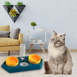 Dot Bowls with Water Dispenser Wet and Dry Food Bowls Set Pet Feeder Waterer three blue - Aladdin Shoppers