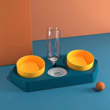 Dot Bowls with Water Dispenser Wet and Dry Food Bowls Set Pet Feeder Waterer three blue - Aladdin Shoppers
