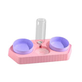 Dot Bowls with Water Dispenser Wet and Dry Food Bowls Set Pet Feeder Waterer three pink - Aladdin Shoppers