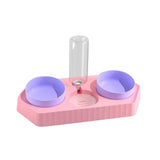 Dot Bowls with Water Dispenser Wet and Dry Food Bowls Set Pet Feeder Waterer three pink - Aladdin Shoppers