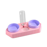 Dot Bowls with Water Dispenser Wet and Dry Food Bowls Set Pet Feeder Waterer three pink - Aladdin Shoppers