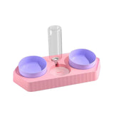 Dot Bowls with Water Dispenser Wet and Dry Food Bowls Set Pet Feeder Waterer three pink - Aladdin Shoppers