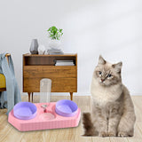 Dot Bowls with Water Dispenser Wet and Dry Food Bowls Set Pet Feeder Waterer three pink - Aladdin Shoppers