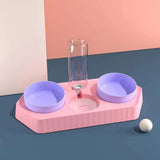 Dot Bowls with Water Dispenser Wet and Dry Food Bowls Set Pet Feeder Waterer three pink - Aladdin Shoppers