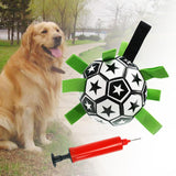 Dog Toys Soccer Ball with Straps Durable Dog Balls Tabs Puppy Training Star - Aladdin Shoppers