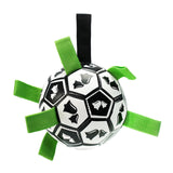 Dog Toys Soccer Ball with Straps Durable Dog Balls Tabs Puppy Training Bell - Aladdin Shoppers