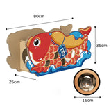 Cat Scratcher Board Pad House Cat Lounge Bed Pet Cat Toys Durable for Kitten Fish - Aladdin Shoppers