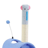 Maxbell Maxbell Cute Cat Tunnel Plush Climbing Tower Height 71cm for Indoor Cats Durable Blue