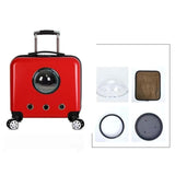 Maxbell Maxbell Portable Cat Trolley Case Backpack Breathable Hiking for Small Animals red