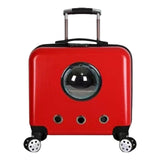 Maxbell Maxbell Portable Cat Trolley Case Backpack Breathable Hiking for Small Animals red