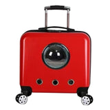Maxbell Maxbell Portable Cat Trolley Case Backpack Breathable Hiking for Small Animals red