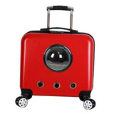 Maxbell Maxbell Portable Cat Trolley Case Backpack Breathable Hiking for Small Animals red