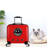 Maxbell Maxbell Portable Cat Trolley Case Backpack Breathable Hiking for Small Animals red