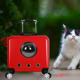 Maxbell Maxbell Portable Cat Trolley Case Backpack Breathable Hiking for Small Animals red