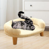 Maxbell Maxbell Pet Sofa Nonslip Leg Puppy Kennel Dog Sleeping Bed Cat Bed for Indoor Cats White