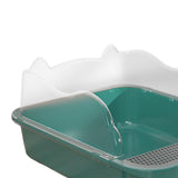 Maxbell Maxbell Semi Closed Cat Litter Box Deep Toilet Kitty Litter Pan Litter Tray 43x28x18cm Green