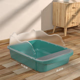Maxbell Maxbell Semi Closed Cat Litter Box Deep Toilet Kitty Litter Pan Litter Tray 43x28x18cm Green