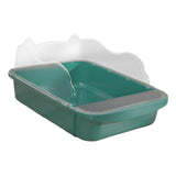 Maxbell Maxbell Semi Closed Cat Litter Box Deep Toilet Kitty Litter Pan Litter Tray 48x37x20cm Green
