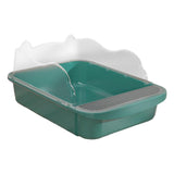 Maxbell Maxbell Semi Closed Cat Litter Box Deep Toilet Kitty Litter Pan Litter Tray 48x37x20cm Green