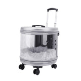 Maxbell Maxbell Cat Trolley Case Bag Pet Carrier Breathable for Puppy Kitten Kitty Hiking Argent