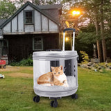 Maxbell Maxbell Cat Trolley Case Bag Pet Carrier Breathable for Puppy Kitten Kitty Hiking Argent