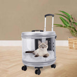 Maxbell Maxbell Cat Trolley Case Bag Pet Carrier Breathable for Puppy Kitten Kitty Hiking Argent